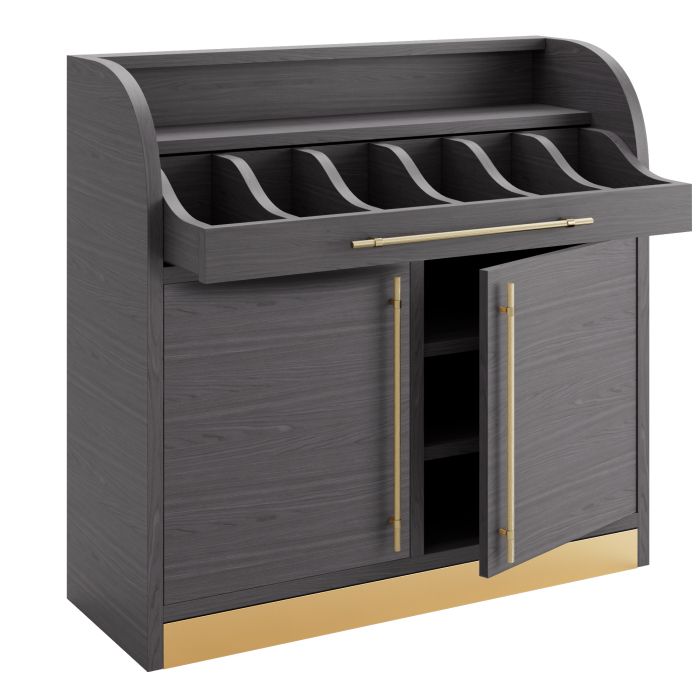 LEA | Besteckschrank | B:H 110 x 105 cm | Wenge | 2xTür + 4xBöden | Soft-Close