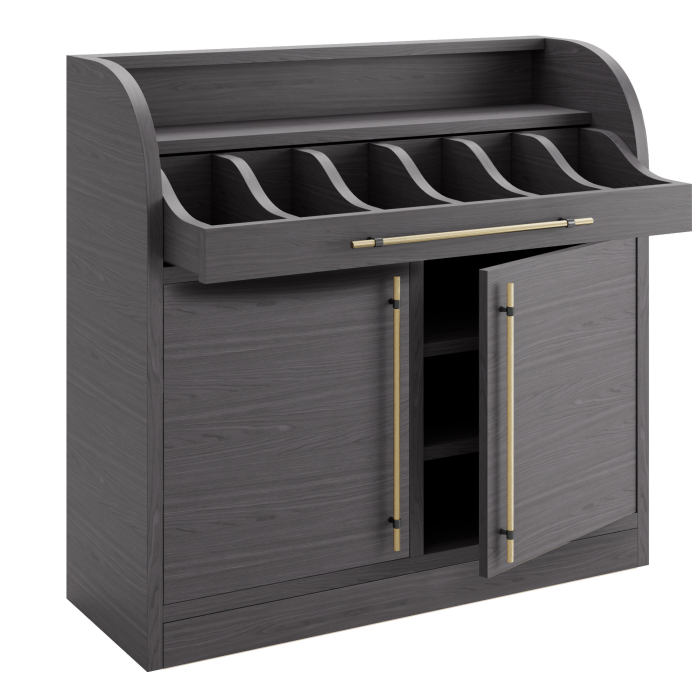 LEA | Besteckschrank | B:H 110 x 105 cm | Wenge | 2xTür + 4xBöden | Soft-Close