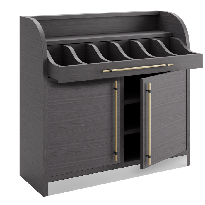 LEA | Besteckschrank | B:H 110 x 105 cm | Wenge | 2xTür + 4xBöden | Soft-Close