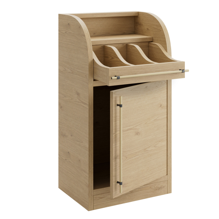 LEA | Besteckschrank | B:H 55 x 105 cm | Eiche  | 1xTür | Soft-Close