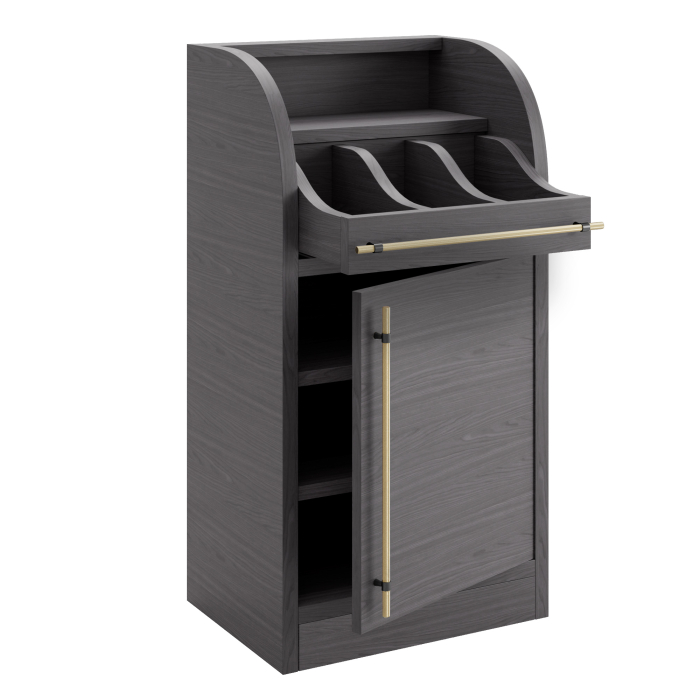 LEA | Besteckschrank | B:H 55 x 105 cm | Wenge | 1xTür + 2xBöden | Soft-Close