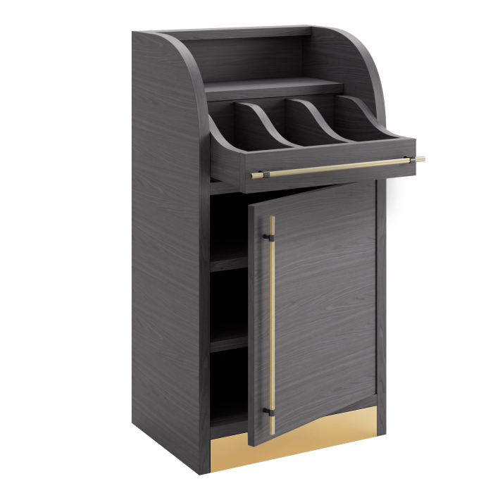 LEA | Besteckschrank | B:H 55 x 105 cm | Wenge | 1xTür + 2xBöden | Soft-Close