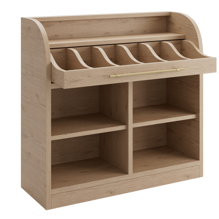 LEA | Besteckschrank | B:H 110 x 105 cm | Eiche | 2xBöden | Soft-Close