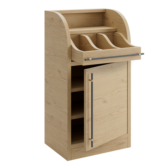 LEA | Besteckschrank | B:H 55 x 105 cm | Eiche | 1xTür + 2xBöden | Soft-Close