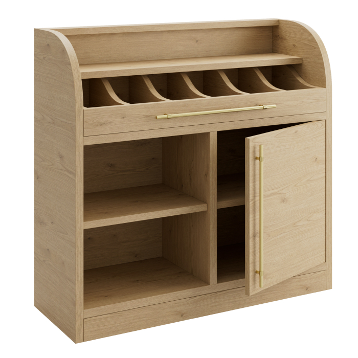 LEA | Cutlery Cabinet | H: 110 x 105 cm | Oak | 1x Door + 2x Shelves