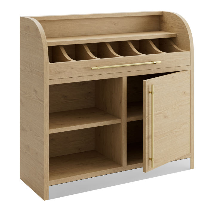 LEA | Bestickskåp | B:H 110 x 105 cm | Ek | 1xDörr + 2xBotten