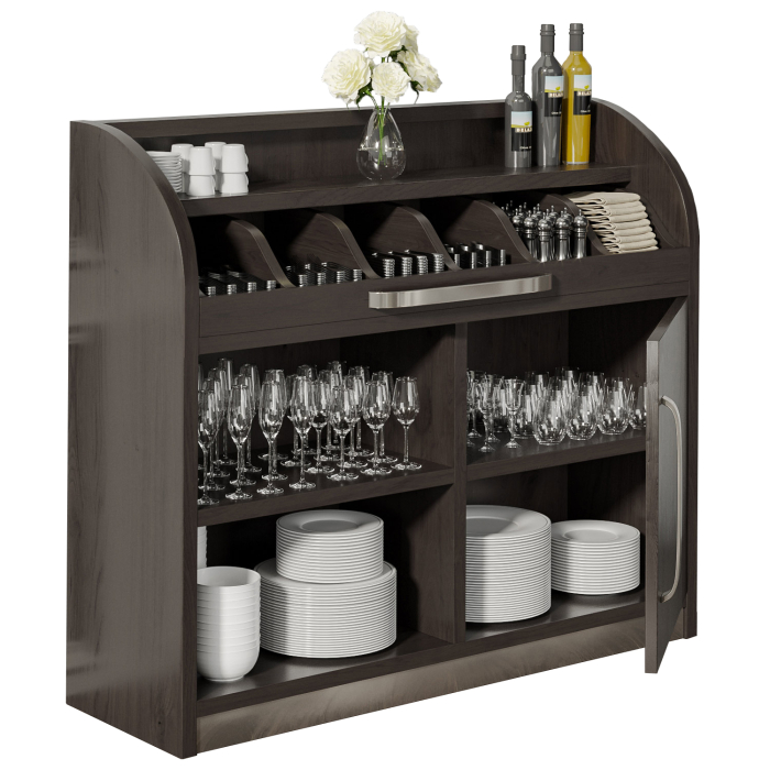 LEA | Serveringsskap | B110cm x H105 | wenge svart | 1xdør + 2xgulv