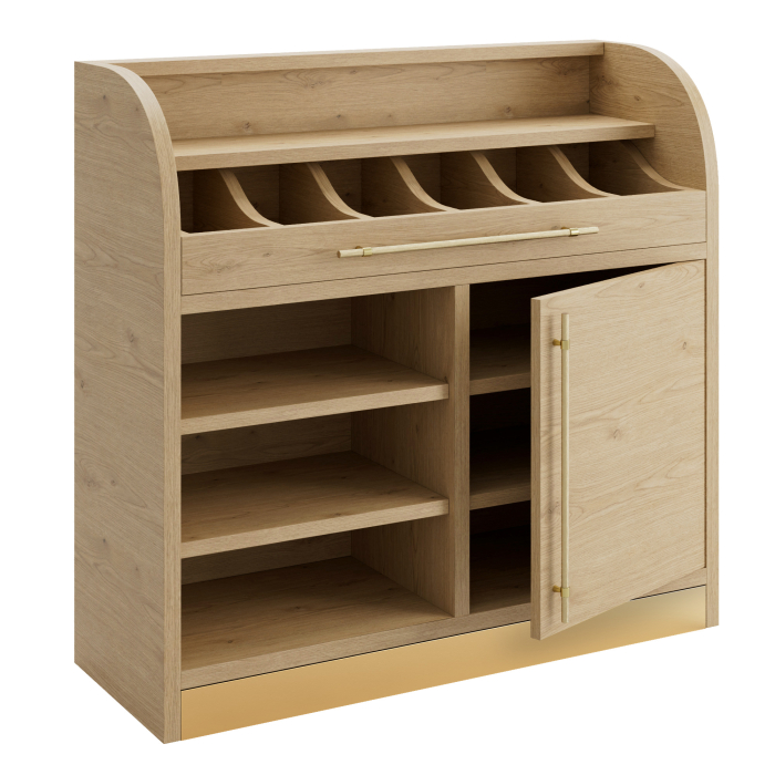 LEA | Besteckschrank | B:H 110 x 105 cm | Eiche | 1xTür + 4xBöden