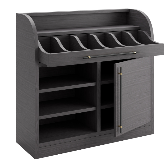 LEA | Besteckschrank | B:H 110 x 105 cm | Wenge | 1xTür + 4xBöden | Soft-Close