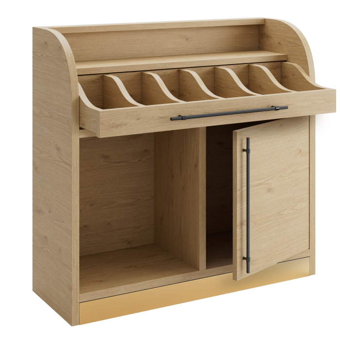 LEA | Besteckschrank | B:H 110 x 105 cm | Eiche  | 1xTür | Soft-Close