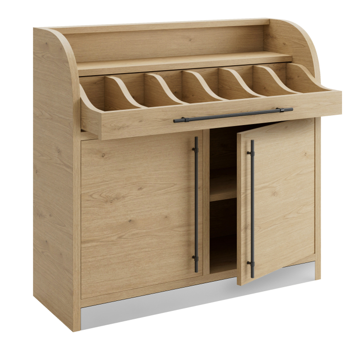 LEA | Bestikkdeksel | Høyde: 110 x 105 cm | Eik | 2xDører + 2xBølger | Soft-Close