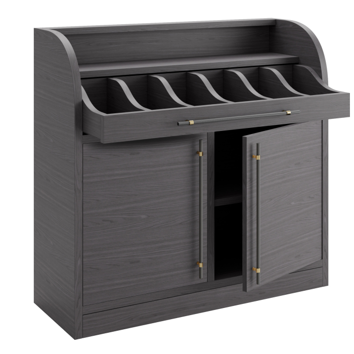 LEA | Besteckschrank | B:H 110 x 105 cm | Wenge | 2xTür + 2xBöden | Soft-Close