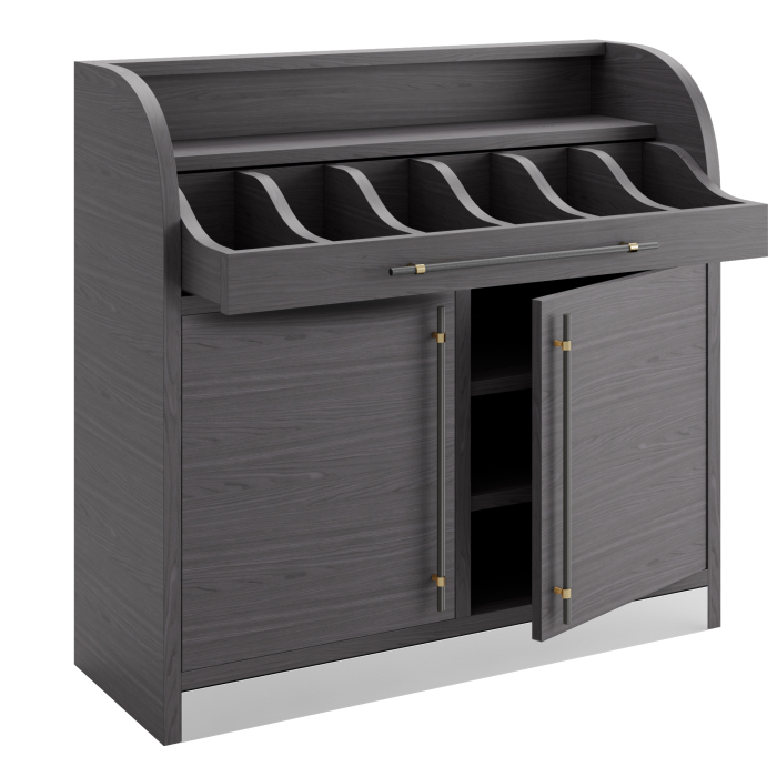 LEA | Besteckschrank | B:H 110 x 105 cm | Wenge | 2xTür + 4xBöden | Soft-Close