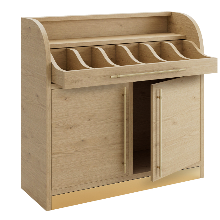 LEA | Besteckschrank | B:H 110 x 105 cm | Eiche | 2xTür  | Soft-Close