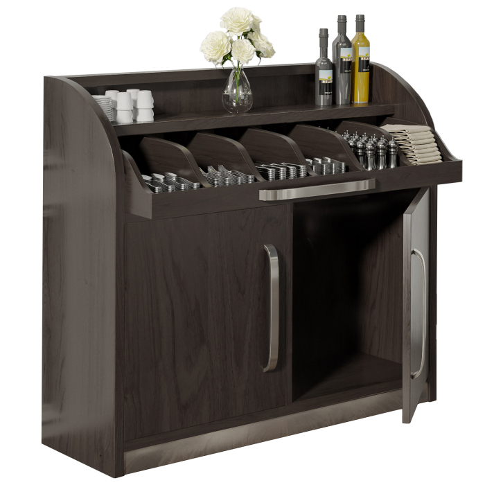 LEA | Serveringsskap | B110cm x H105 | wenge svart | 2x dør | myk tett