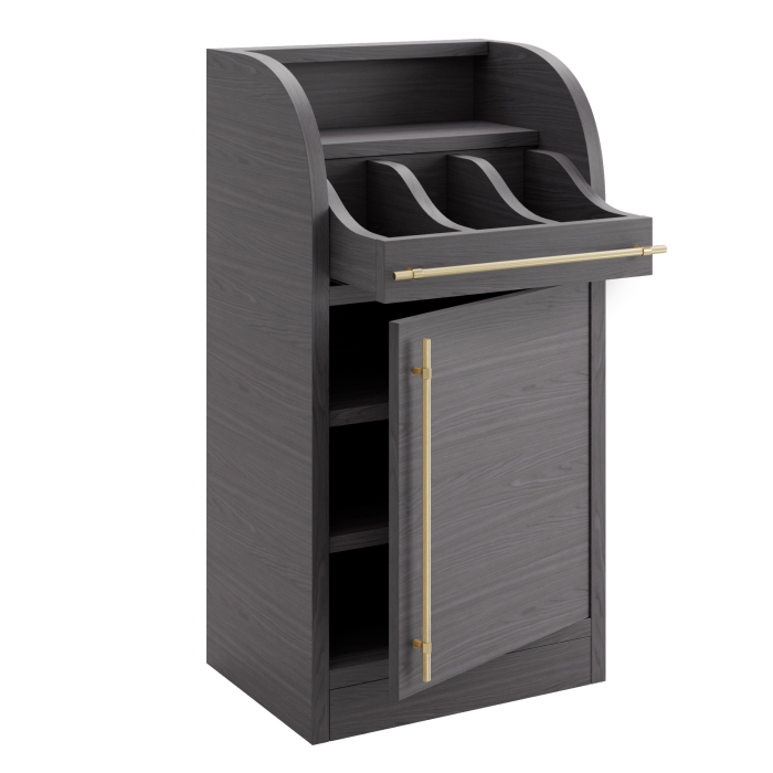 LEA | Besteckschrank | B:H 55 x 105 cm | Wenge | 1xTür + 2xBöden | Soft-Close