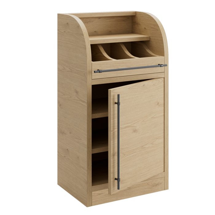 LEA | Armoire à cutlery | H:P 55 x 105 cm | Chêne | 1xporte + 2xétagères
