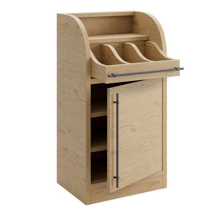 LEA | Besteckschrank | B:H 55 x 105 cm | Eiche | 1xTür + 2xBöden | Soft-Close