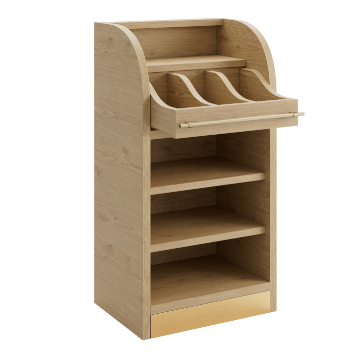 LEA | Armario para cubiertos | H: 55 x 105 cm | Roble | 2x Bandejas | Cierre suave