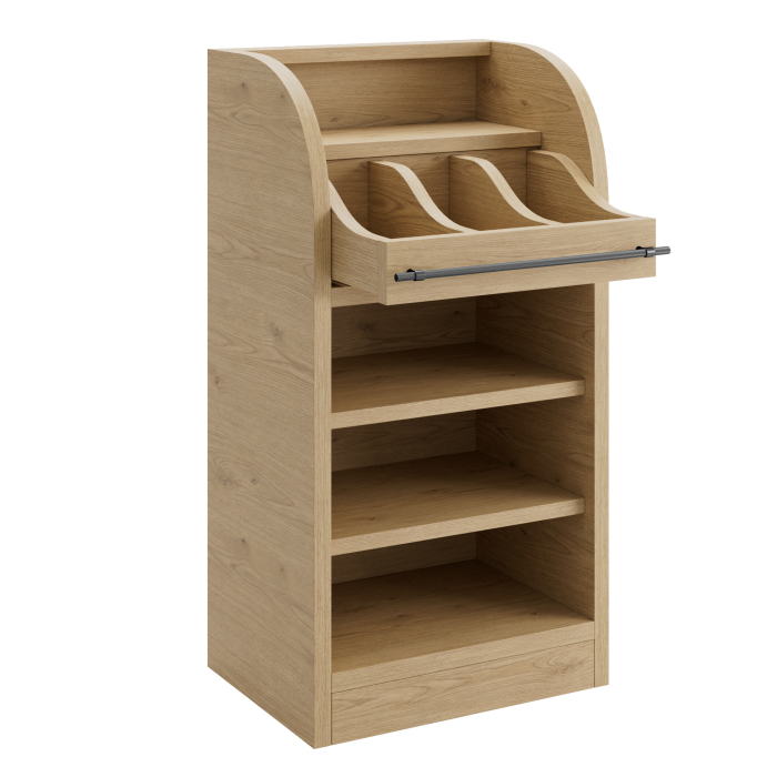 LEA | Armoire à couverts | H: 55 x 105 cm | Chêne | 2 niveaux | Fermeture douce