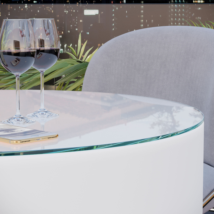 COCO | LED cocktailbord | Ø:H 60 x 75cm | RGB | batteri pakke | Rundt