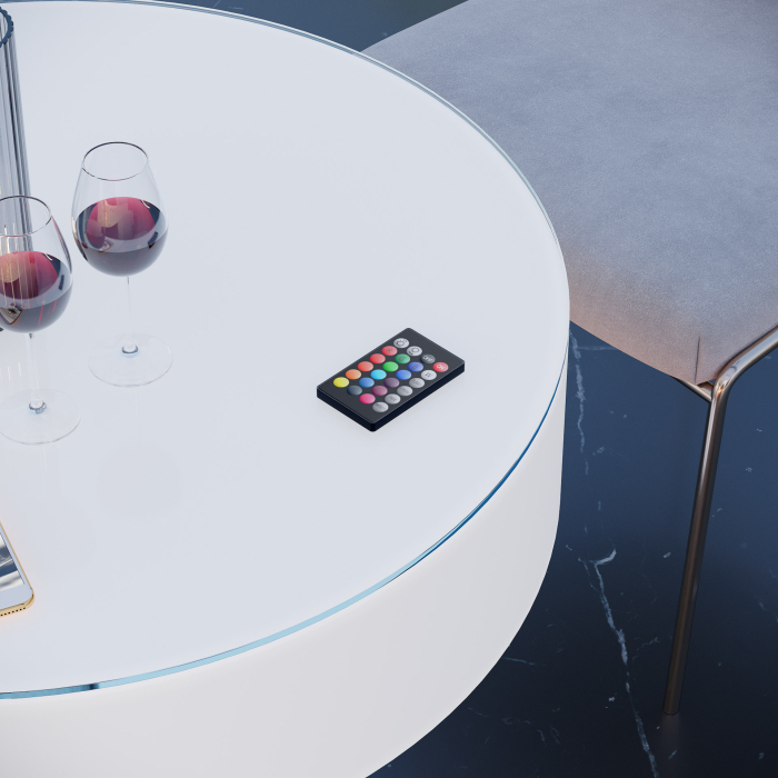 COCO | LED cocktailbord | Ø:H 60 x 75cm | RGB | batteri pakke | Rundt