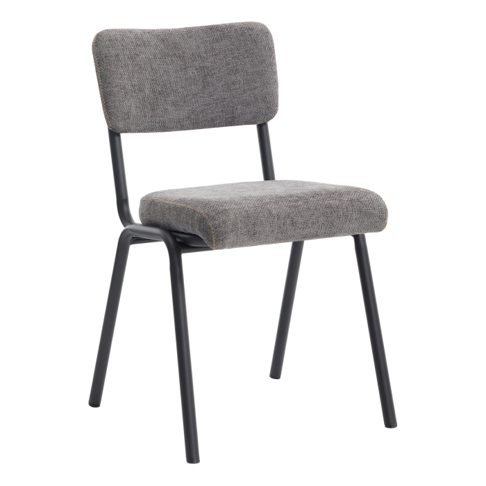 Lena | Retro Bistrostuhl | Grau | Textil/ Stoff