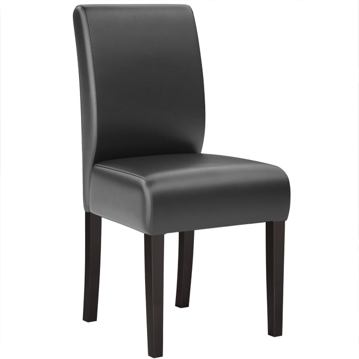 LEO BIG | Sedia da ristorante in pelle | Nero | Pelle