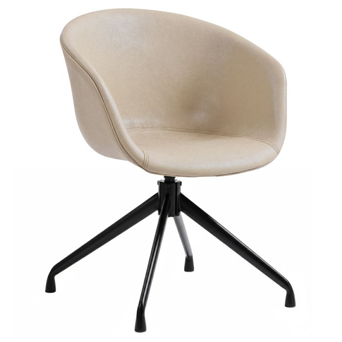 Lewis | Skalstol | Beige | Läder | Vridbart underrede