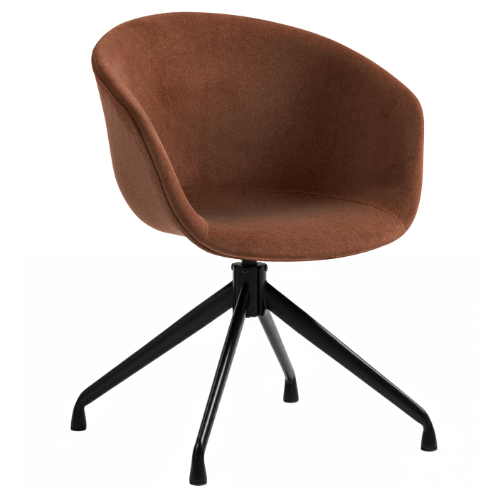 Lewis | Skalstol | Rød bronze | Fløjl | Drejebase