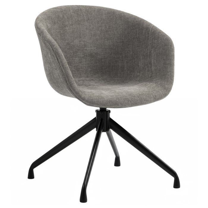 Lewis | Shell chair | Grey | Fabric/Textile | Swivel base