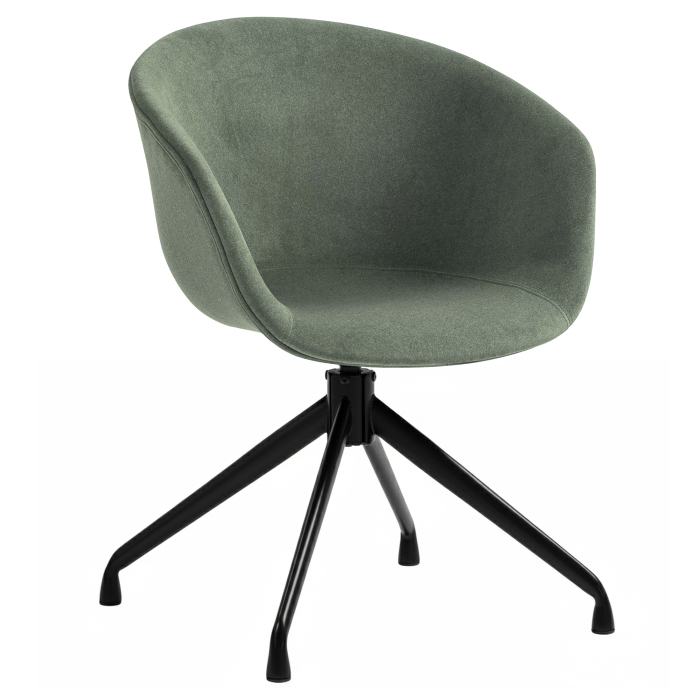 Lewis | Schelpstoel | Groen | Fluweel | Draaivoet