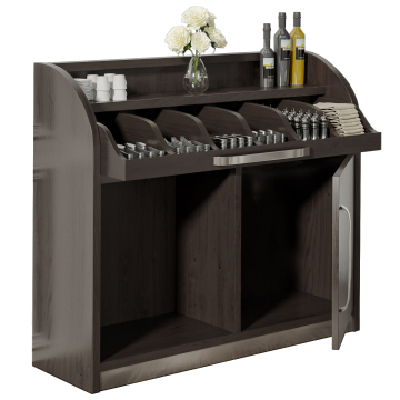 LEA | Armadio per posate | B110cm x H105 | Wengé-Nero | 1 porta | Chiusura morbida