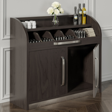 LEA | Armadio per posate | B110cm x H105 | Wengé-Nero | 2xporta