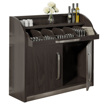 LEA | Armadio per posate | B110cm x H105 | Wengé-Nero | 2xporta | Chiusura morbida