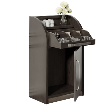 LEA | Armadio per posate | L55cm x H105 | Wengé-Nero | 1 porta | Chiusura morbida
