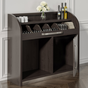 LEA | Besteckschrank | B110cm x H105 | Wenge-Schwarz | 1xTür