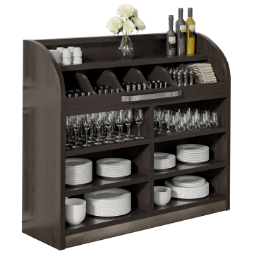 LEA | Besteckschrank | B110cm x H105 | Wenge-Schwarz | 4xBöden