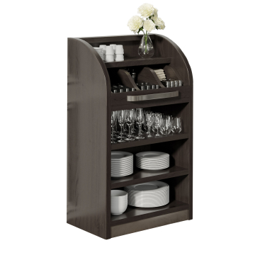 LEA | Besteckschrank | B55cm x H105 | Wenge-Schwarz | 2xBöden