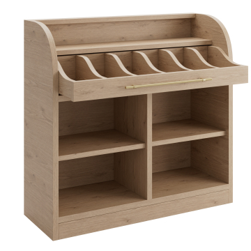 LEA | Besteckschrank | B:H 110 x 105 cm | Eiche | 2xBöden | Soft-Close
