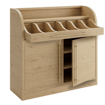 LEA | Besteckschrank | B:H 110 x 105 cm | Eiche | 2xTür + 4xBöden | Soft-Close