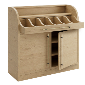LEA | Besteckschrank | B:H 110 x 105 cm | Eiche | 2xTür + 4xBöden | Soft-Close