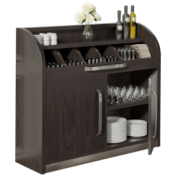 LEA | Bestekkast | B110cm x H105 | Wengé-zwart | 2x deur + 2x planken