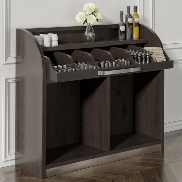 LEA | Bestekkast | B110cm x H105 | Wengé-zwart | Zacht sluiten