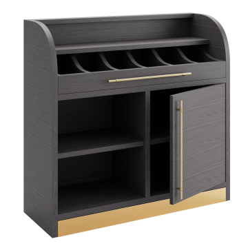 LEA | Vaisselier | H: 110 x 105 cm | Wengé | 1x porte + 2x étagères