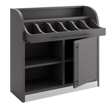 LEA | Besteckschrank | B:H 110 x 105 cm | Wenge | 1xTür + 2xBöden | Soft-Close