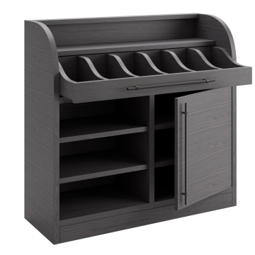 LEA | Besteckschrank | B:H 110 x 105 cm | Wenge | 1xTür + 4xBöden | Soft-Close
