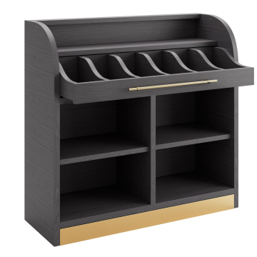 LEA | Bestikskab | H: 110 x 105 cm | Wenge | 2xBorde | Soft-Close