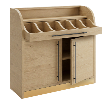 LEA | Besteckschrank | B:H 110 x 105 cm | Eiche | 2xTür + 2xBöden | Soft-Close