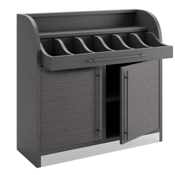 LEA | Besteckschrank | B:H 110 x 105 cm | Wenge | 2xTür + 2xBöden | Soft-Close